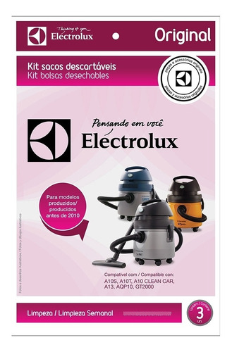 Saco Descartável Electrolux A10s/gt2000-kit C/3- Dt30ahbr003