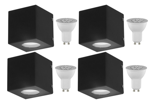 Combo X4 Aplique Difusor Pared Dicroica Led 8w Luz Día Fría