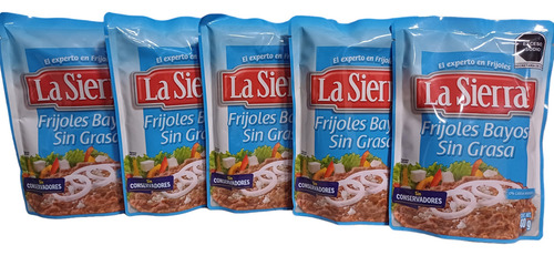 5 Pzas Frijoles La Sierra Sin Grasa Bayos 430 G Cada Uno