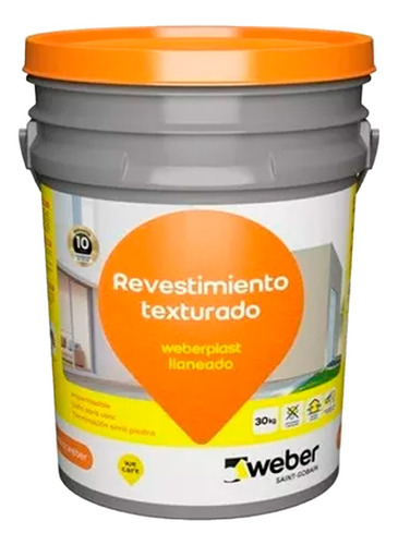 Revestimiento Texturado Weberplast Llf Llaneado Fino 30kg Mm Color Blanco