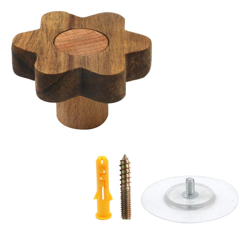Edema 4pcs Tiradores De Madera Y Perillas De Cajones En Form