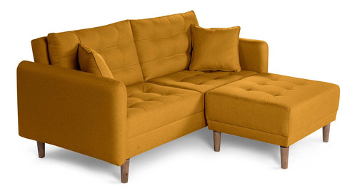 Sala Modular Cassanova Makora Essentials De Lino Reversible Color Amarillo