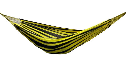 Imagen 1 de 4 de Hamaca Yucateca 100% Algodón Dos Colores (amarillo Y Negro)