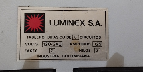 Tablero Eléctrico Monofasico Luminex Con 4  Brecker Dobles