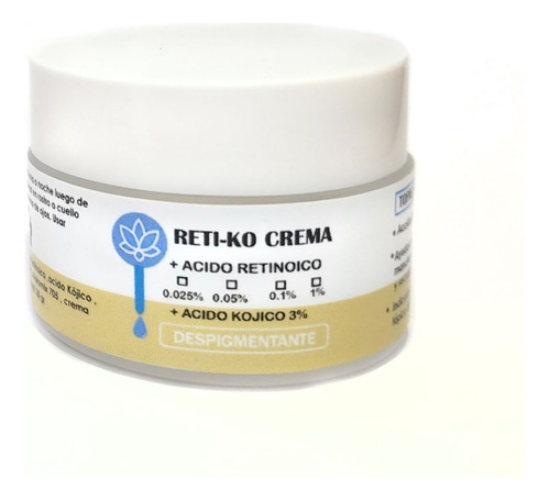 Crema Retinoico 0.1% + Kojico Acné Secuelas Arrugas Flacidez