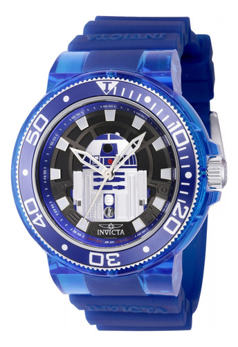 Reloj Para Hombre Invicta Star Wars 39710 Transparente, Azul Color de la correa Acero, Plata, Azul