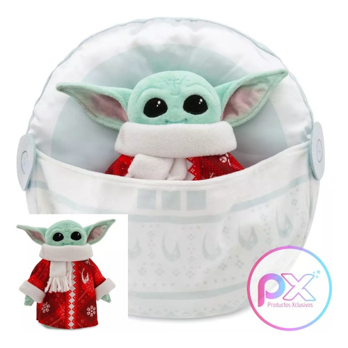 Baby Yoda Grogu Peluche Navidad Disney Store C/nave 23 Cms.
