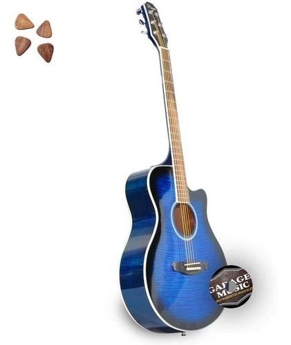 Guitarra Electro Acustica Parquer Gac109mcbl Funda Pua Cd
