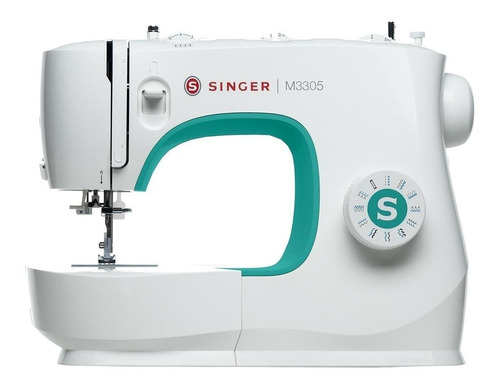 Máquina de coser recta Singer M3305 portable blanca y verde 220V