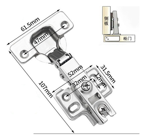 Bisagra Codo 0 Cazoleta 35mm Mueble X30 Unidades