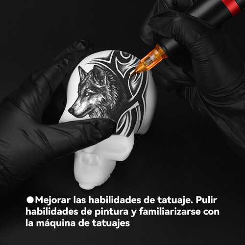 Atomus Skull Tattoo Silicone Simulation For Tattoo Praticemodelo De Simulación 3d 11*8,3*7,5cm, Silicona Elástica Suave, Un Objeto Para Múltiples Usos
