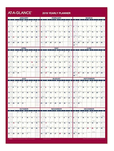 At-a-glance Calendario De Pared De 3 Meses, Enero 2019