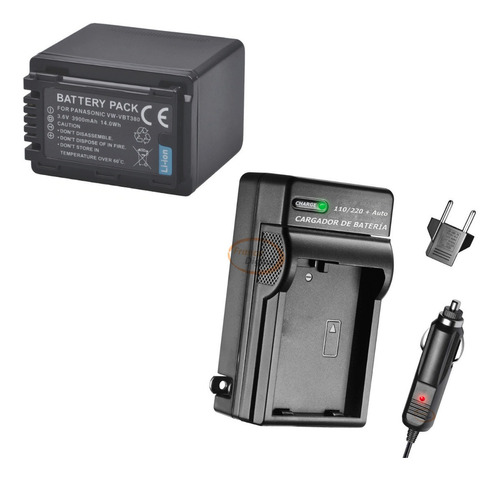 Bateria Y Cargador Vw-vbt380 Para Cámara Panasonic V250 W580