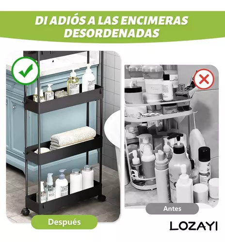 Estante organizador Gretail para cocina y comedor 4 niveles Negro