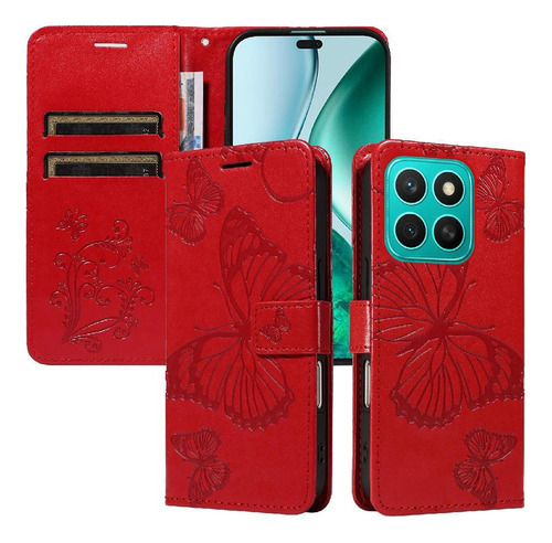 Funda Magnética Case For Honor X8c 4g De Piel Sintética Con Soporte Abatible Con Ranura Para Tarjetas, Funda A Prueba