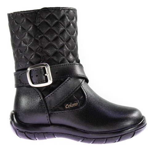 Bota Casual Niña Coloso 9701 Piel Negro 12 - 14