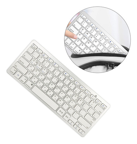 . Teclado Bluetooth Inalámbrico Plateado Coreano De 78