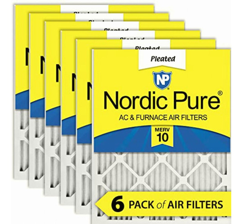 Nordic Pure 16x20x1 Merv 10 Pleated Ac Furnace Air Filter