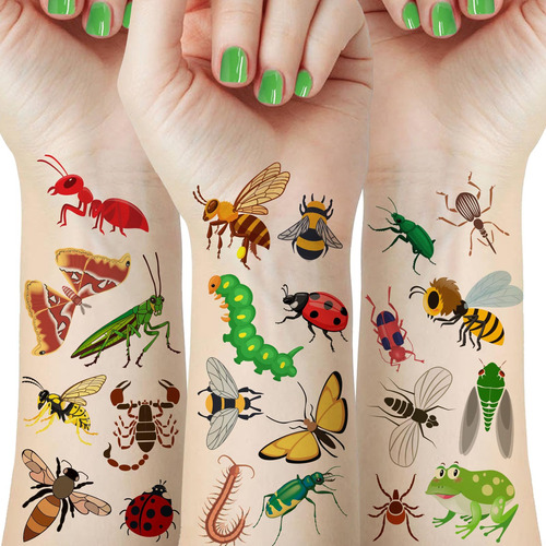 72 Tatuajes Temporales De Insectos, Tatuajes De Reptiles, Ab