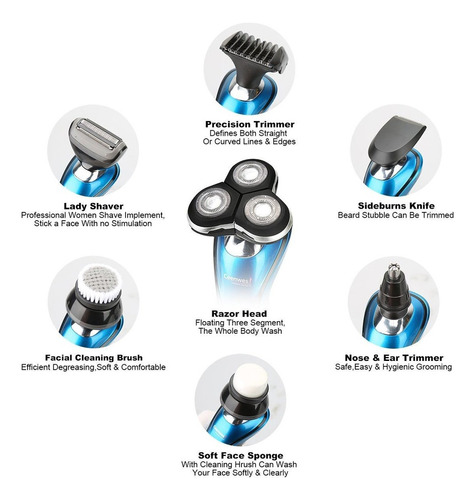 Ceenwes 7 In 1 Electric Men Shaver Rotary Razor Waterproof M