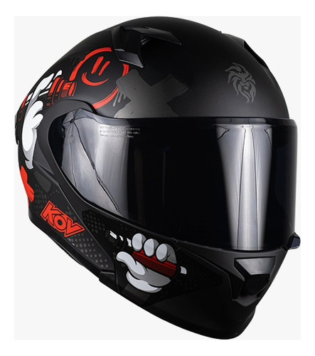 Casco Kov Furia Tagger Rojo Mate Abatible Para Moto Tamaño del casco S (54-55 cm)