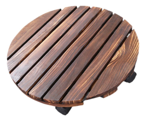 Carrito Rodante Para Macetas De Madera Con 35 Centímetros