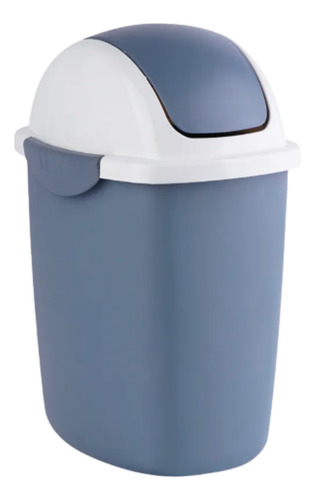 Cesto Tacho Plastico De Basura Tapa Vaiven 7l Azul
