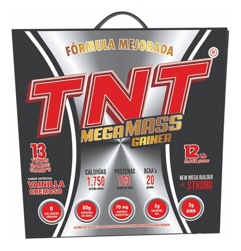 Tnt Mega Mass 12lbs + Termo 3 En 1 + Envío Gratis