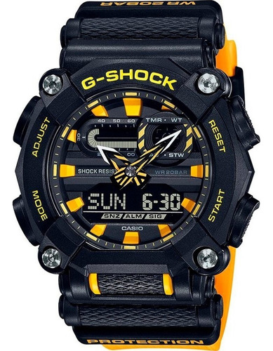 Relógio Casio G-shock Masculino Heavy Duty Ga-900a-1a9dr Cor da correia Amarelo