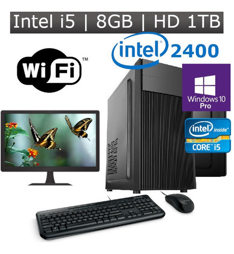 Pc I5 2400 8gb Hd 1tb Kit Monitor 19 Wifi + Windows 10 Pro