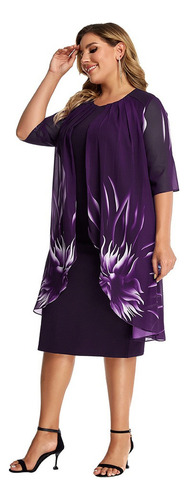 Vestido Elegantes Dama Plus Size Fiesta Flores Estampado