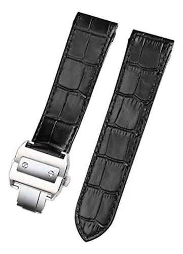 Correa De Reloj De Cuero Genuino Para Cartier Santos 100 Cor