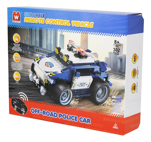 Blocos De Montar 302 Peças Carro De Policia Controle Remoto Versão Do Personagem Não Aplica