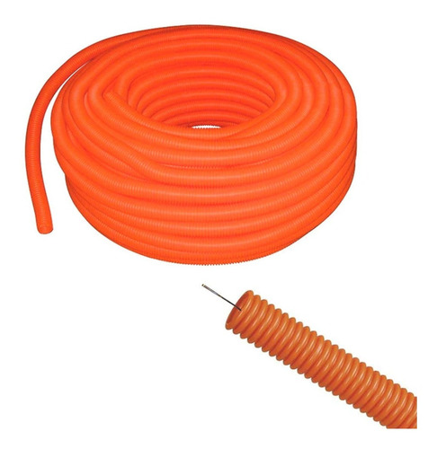 50m Poliflex Poliducto Flexible Naranja 1/2´´ PuLG Economico