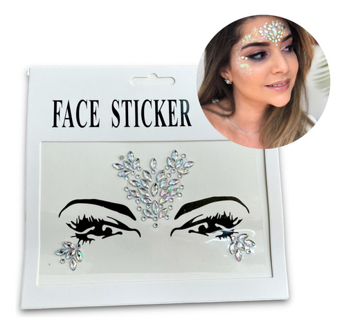 Face Sticker Diamantes Cara Y Cuerpo Tornasol Nº2