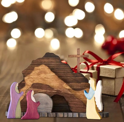 Set De Natividad De Madera Para Pascua: La Cena De Jesús Cri