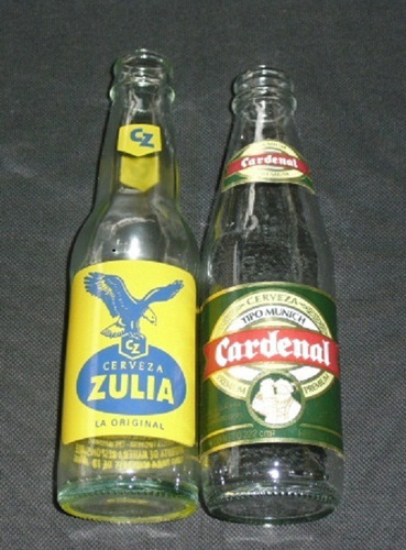Imagen 5 de 5 de Cardenal Y Zulia Transparentes Botella Antigua De Coleccion