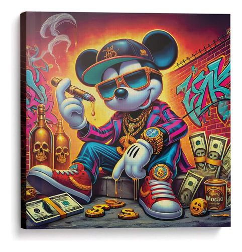 Mickey Mouse Urban Paint Cuadro Canvas 60 X 60 Cm
