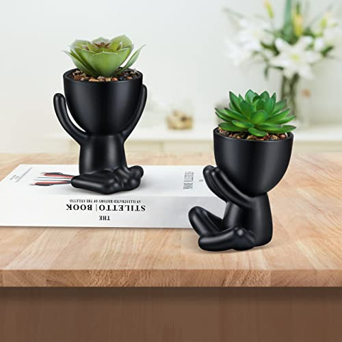 Mini Plantas Suculentas Artificiales En Macetas Cerámicas De