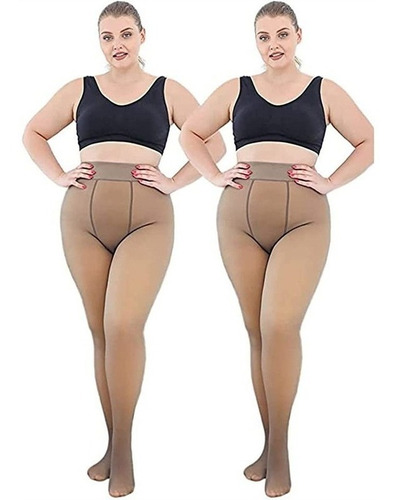 Medias Mujer Tallas Grandes Invierno Forrado Vellón 90g+220g