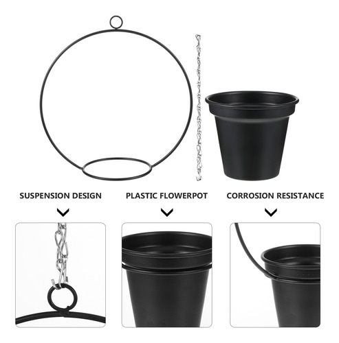 Iron Hanging Flower Pot Decorative Swinging Flower Basket Wa