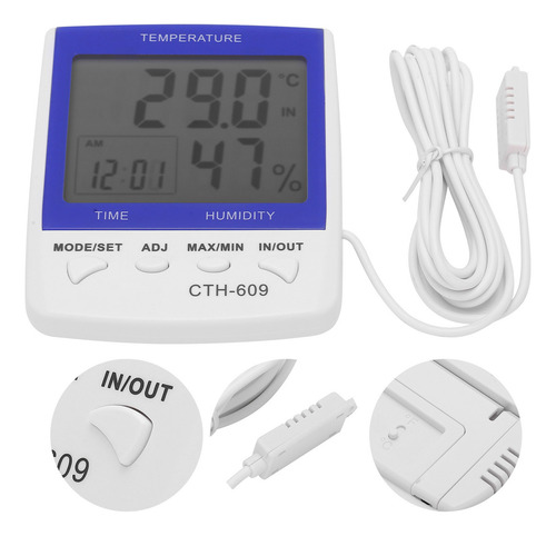 Medidor De Temperatura E Umidade Digital Thermo Hygro Cth609