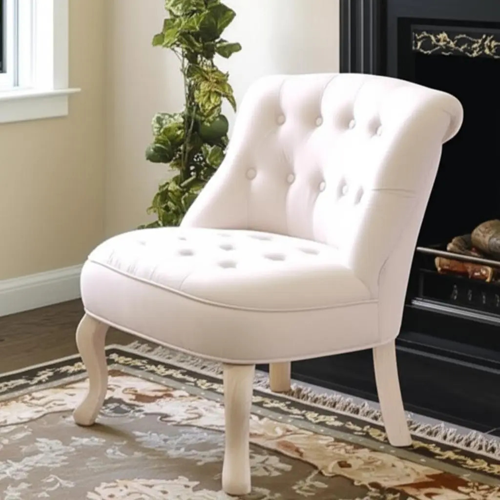 Poltrona, cadeira, poltrona, cor creme, design de tecido, Vario