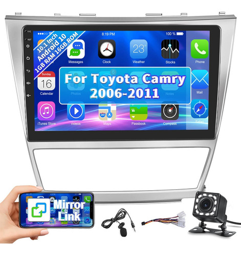 Estéreo Android Doble Din Para Coche Toyota Camry 2006-11 Bt