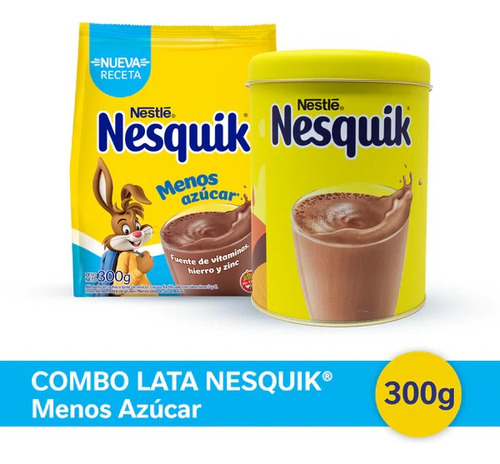 Combo Lata + Nesquik 300g- Menos Azucar - Tu Pixie 
