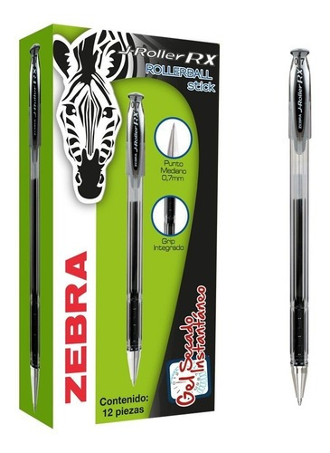Boligrafo Zebra J-roller 8000 Negro 12pzas 8000 /v Color del exterior Gris oscuro
