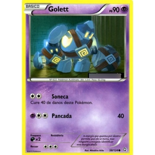 Golett - Pokémon Psíquico Comum - 58/124 - Pokemon Card Game