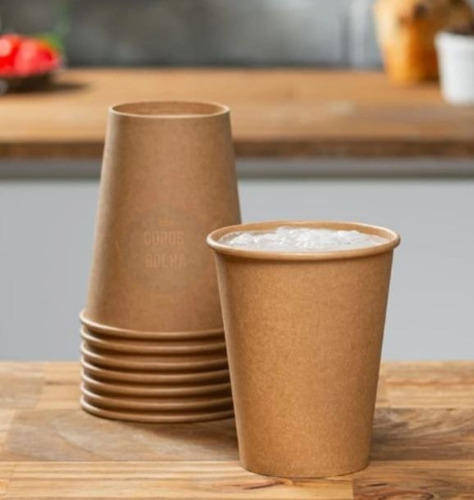 100 Un Copo De Papel Biodegradável 60 Ml Kraft Cafe Expresso