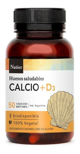 Calcio + Vitamina D3 Huesos Saludables Natier 50cap