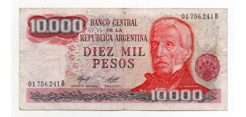 Billete Argentina 10000 Pesos Ley Bottero 2482 Mb